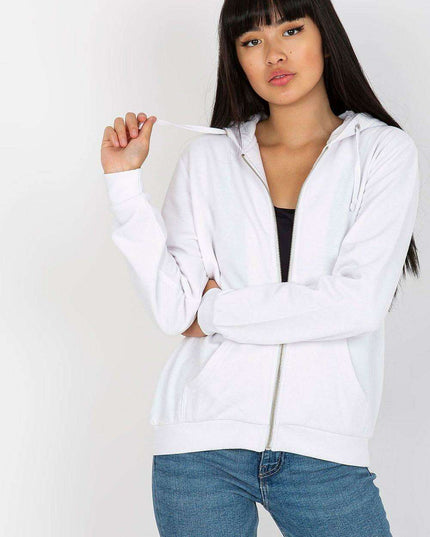 Stylish Women's Zip-Up Sweatshirt - Soft Cotton-Poly Blend Hoodie