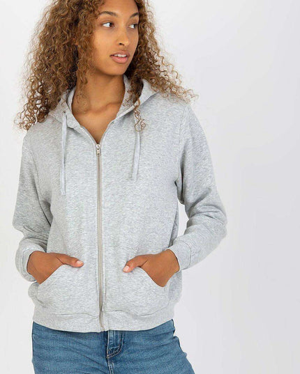 Stylish Women's Zip-Up Sweatshirt - Soft Cotton-Poly Blend Hoodie