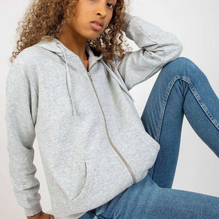 Stylish Women's Zip-Up Sweatshirt - Soft Cotton-Poly Blend Hoodie