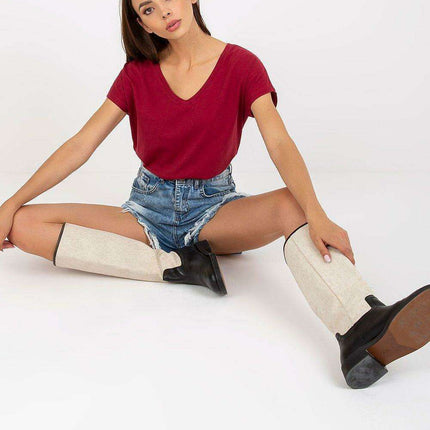 Chic Heart-Shaped Neck Everyday Tee