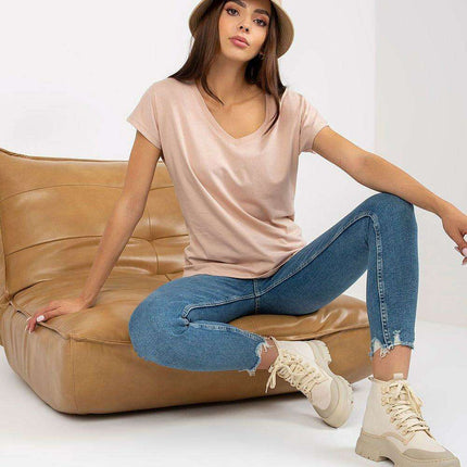 Chic Heart-Shaped Neck Everyday Tee