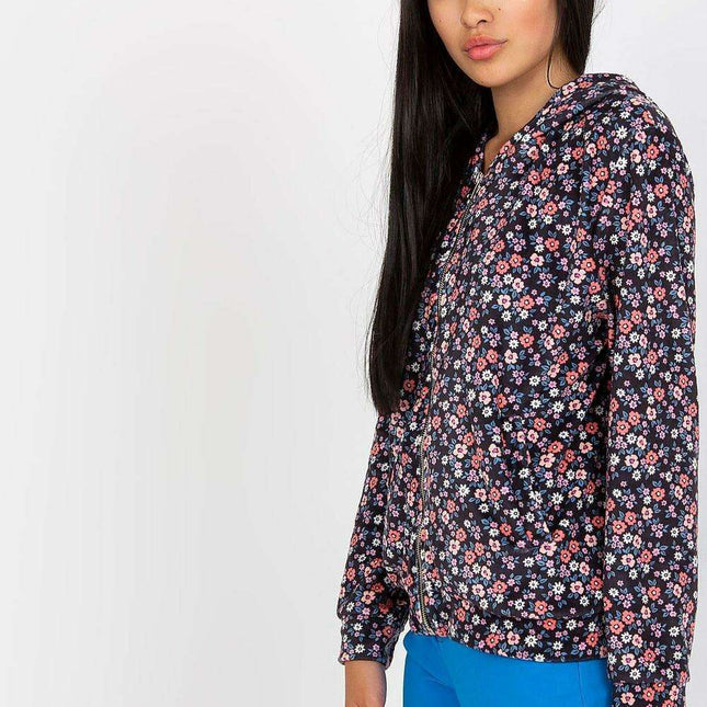 Chic Parisian Zip Up Sweatshirt With Side Pockets For Women