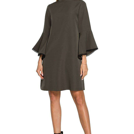 Charming Ruffle Sleeve A-Line Dress