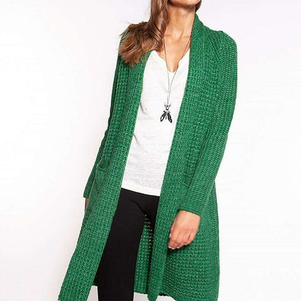 Shawl Collar Waffle Knit Cardigan for Cozy Elegance