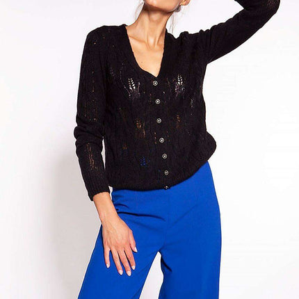 Sophisticated Deep V-Neck Knit Cardigan