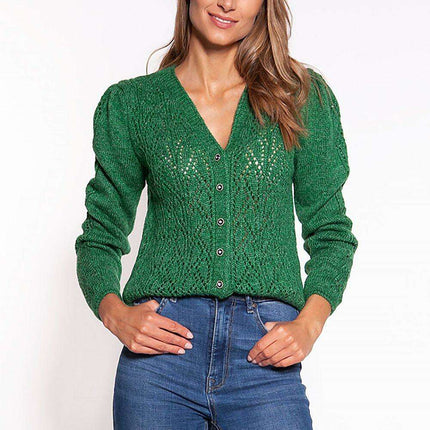 Sophisticated Openwork Knit Cardigan by MKM