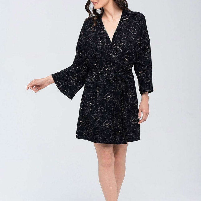 Sumptuous Silky Viscose Robe with Adjustable Waistbelt