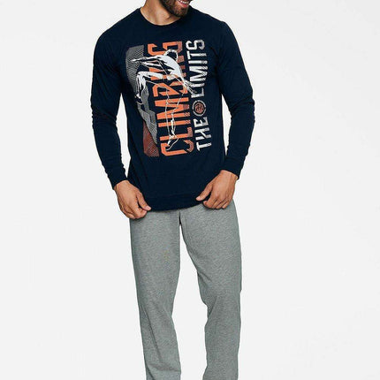 Cozy Nights Men's Lounge Pyjama Set with Trendy Quote