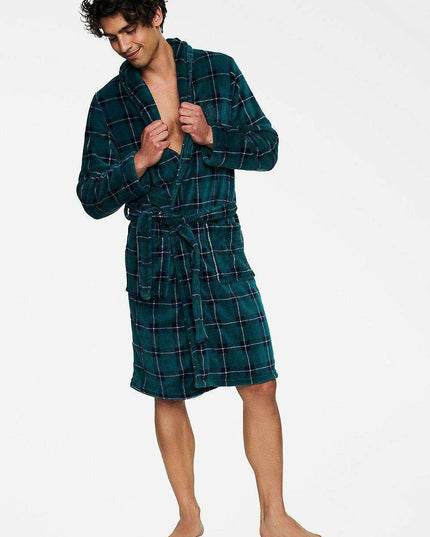Chic Henderson Men's Luxurious Plush Robe with Functional Side Pockets