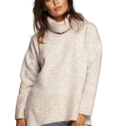 Stylish Ribbed Turtleneck Knit Jumper