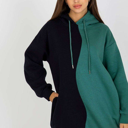 Parisian Chic Hooded Sweatshirt Two Tone Cozy Style
