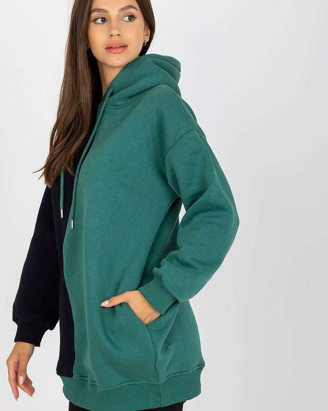 Parisian Chic Hooded Sweatshirt Two Tone Cozy Style