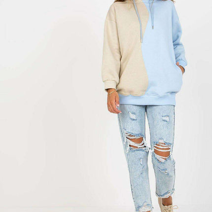 Parisian Chic Hooded Sweatshirt Two Tone Cozy Style