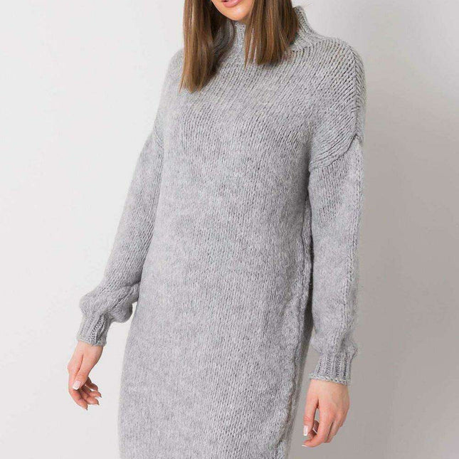 Parisian Chic Turtleneck Knit Dress For Everyday Wear