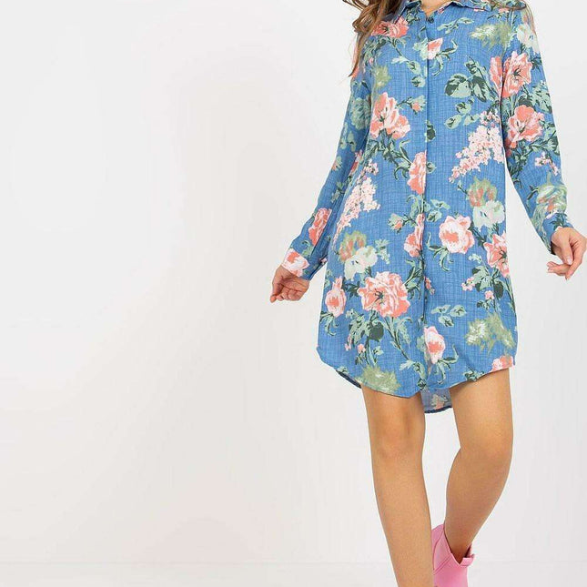 Chic Parisian Long Sleeve Shirt Dress For Women Casual