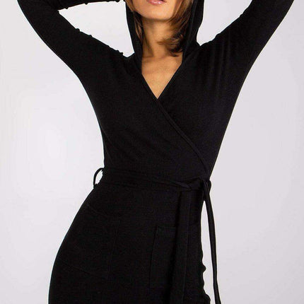 Versatile Ribbed Hooded Dress