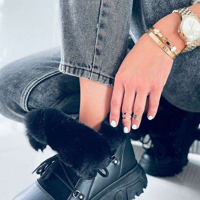 Women's Winter Snow Boots 170433 with Fur Insulation and Sporty Design