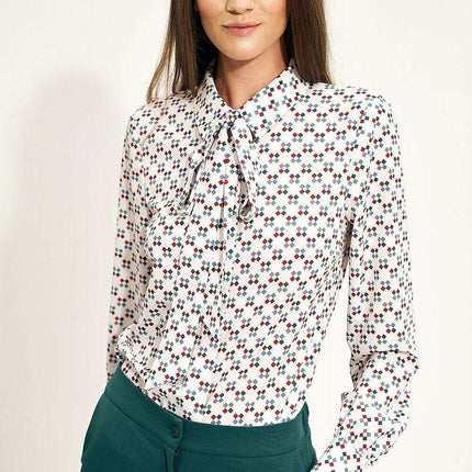 Elegant Chic Bow Detail Professional Office Blouse Style