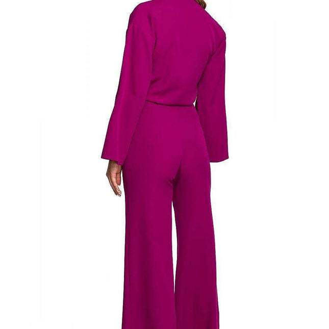 Chic Wide-Legged Jumpsuit with Flared Sleeves