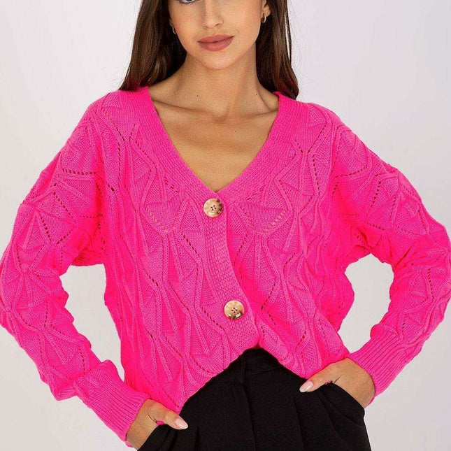 Ladies Parisian Openwork Button Down Sweater Chic Everyday