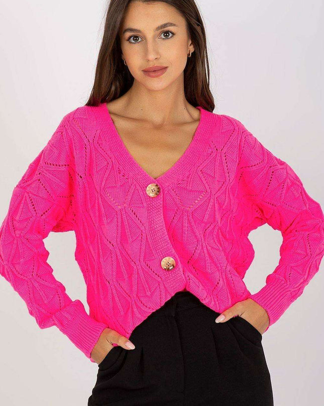 Ladies Parisian Openwork Button Down Sweater Chic Everyday