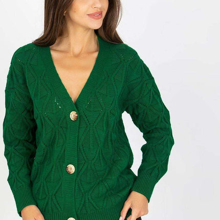 Ladies Parisian Openwork Button Down Sweater Chic Everyday