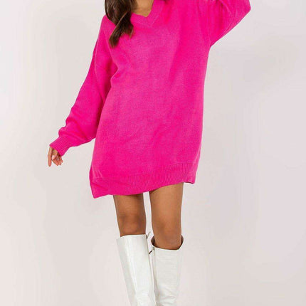 Parisian Heart Long Sleeve Knit Dress For Women Casual Wear