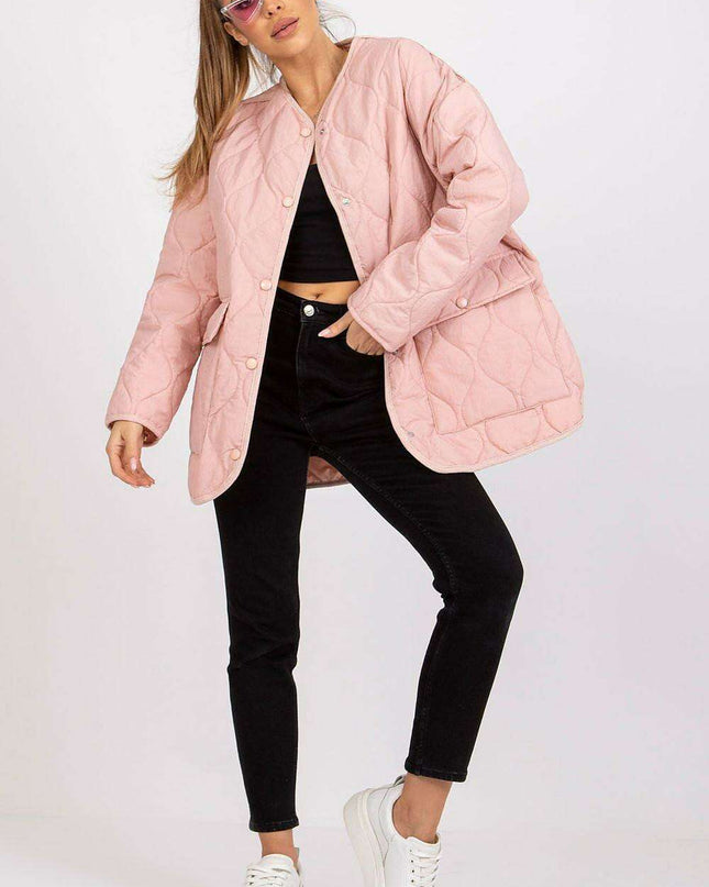 Quilted Parisian Jacket With Press Studs for Women Chic