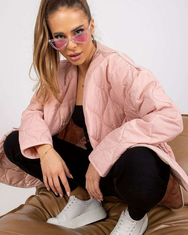 Quilted Parisian Jacket With Press Studs for Women Chic