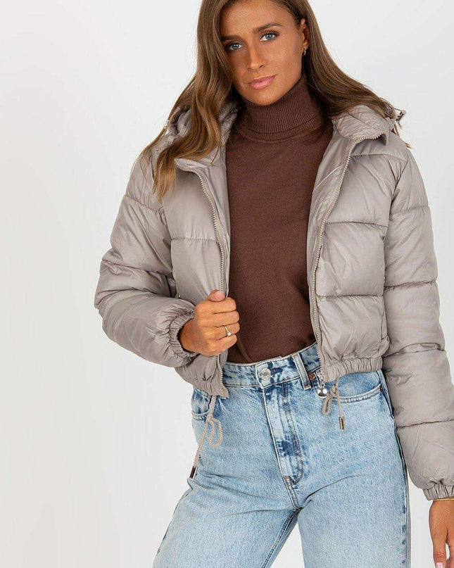 Cozy Women's Quilted Down Jacket with Removable Hood for Winter