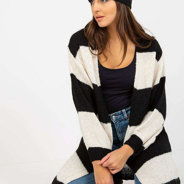 Colorful Oversized Striped Knit Cardigan