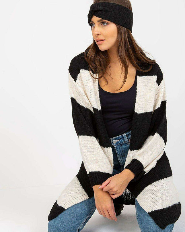 Colorful Oversized Striped Knit Cardigan