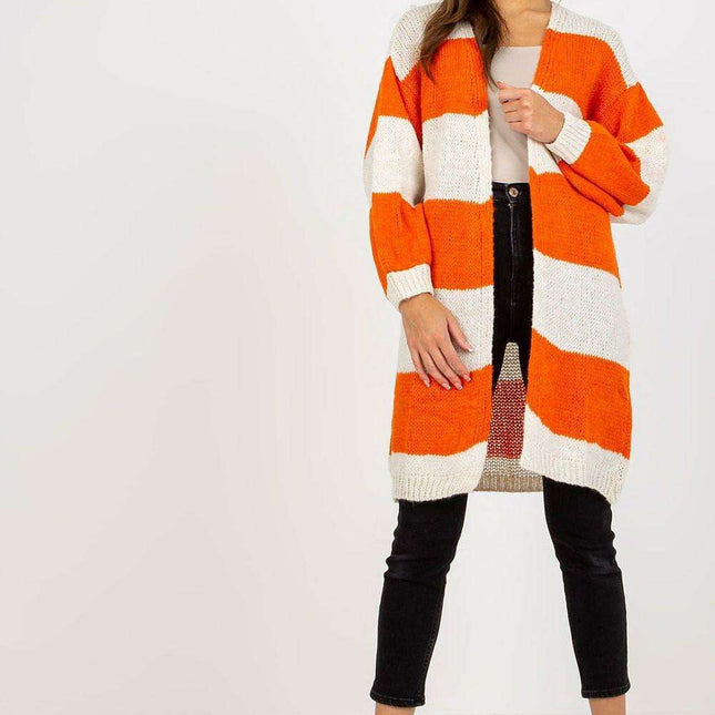 Colorful Oversized Striped Knit Cardigan