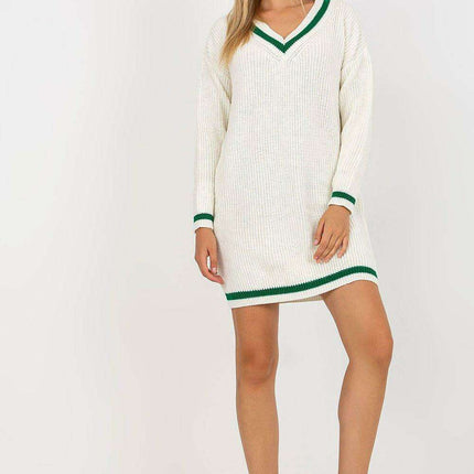 Elegant Knit Daydress With Heart Neckline For Women