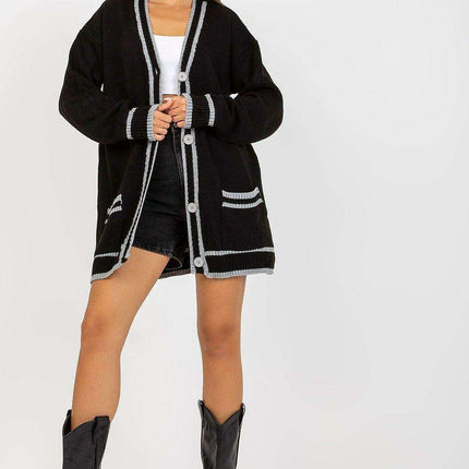 Elegant Parisian Button Front Cardigan With Pockets