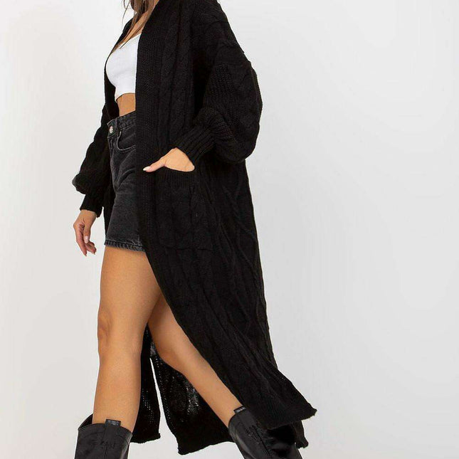 Parisian Inspired Oversized Pocket Cardigan For Women