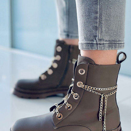 Chic Gold Chain Women's Boots - Model 171079
