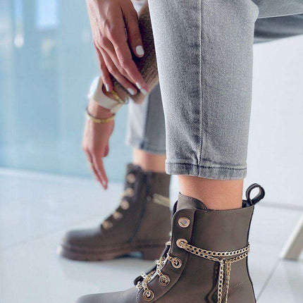 Chic Gold Chain Women's Boots - Model 171079