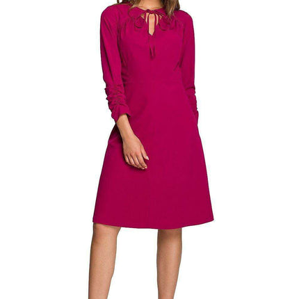 Elegant Ruffled Sleeve A-Line Dress