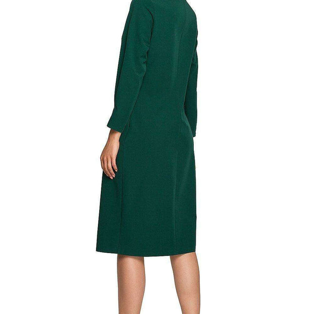 Sophisticated High-Neck Day Dress