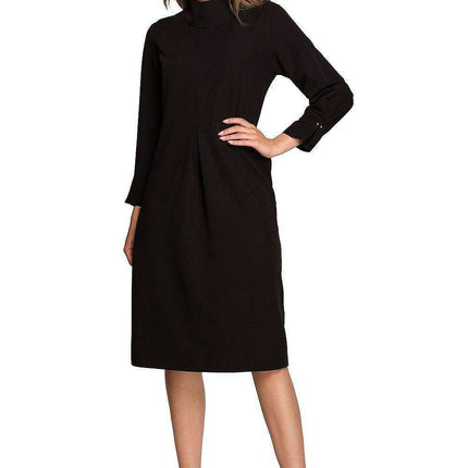 Sophisticated High-Neck Day Dress