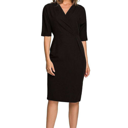 Elegant Envelope Dress with Batwing Sleeves