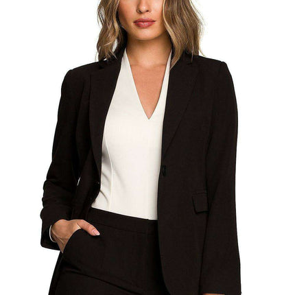 Chic One-Button Tailored Blazer