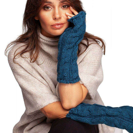 Chic Ribbed Fingerless Gloves