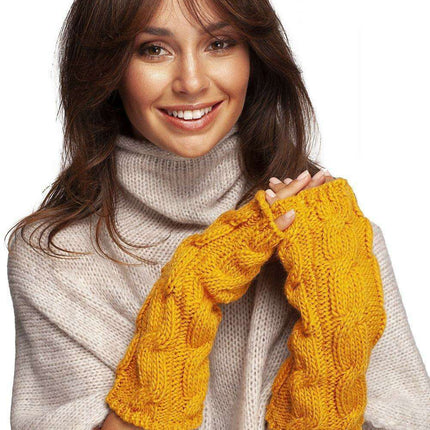 Chic Ribbed Fingerless Gloves