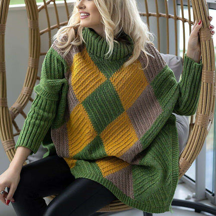 Chic Turtleneck Poncho Sweater for Ultimate Comfort