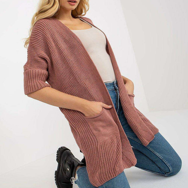 Parisian Cardigan With Pockets Three Quarter Sleeve