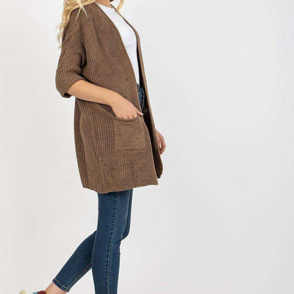 Parisian Cardigan With Pockets Three Quarter Sleeve