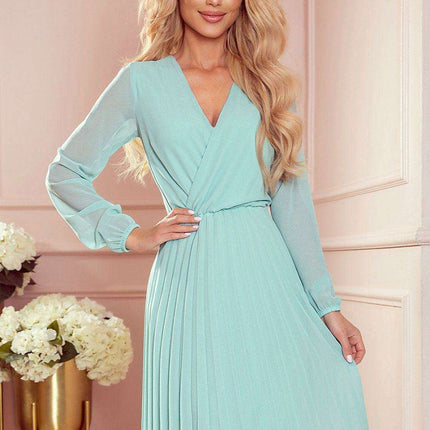 Enchanting Dark Green Chiffon Evening Dress by Numoco