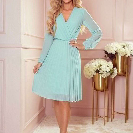 Enchanting Dark Green Chiffon Evening Dress by Numoco